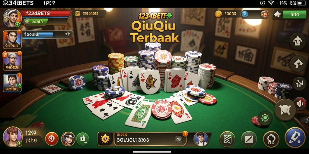 Tangkapan layar gameplay QiuQiu yang seru di 1234BETS.