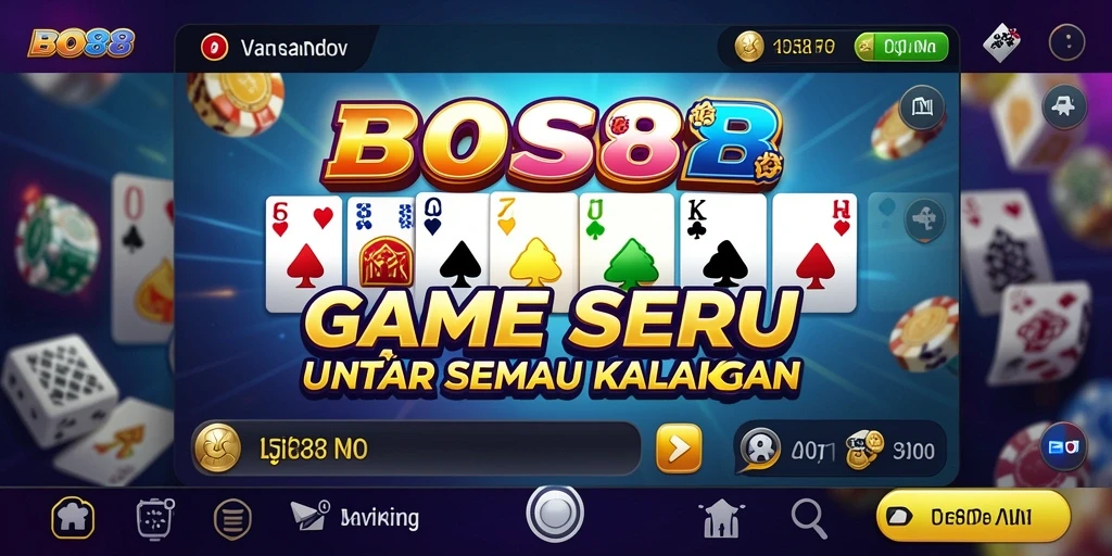 Screenshot utama dari gameplay seru BOS88 dalam permainan domino.