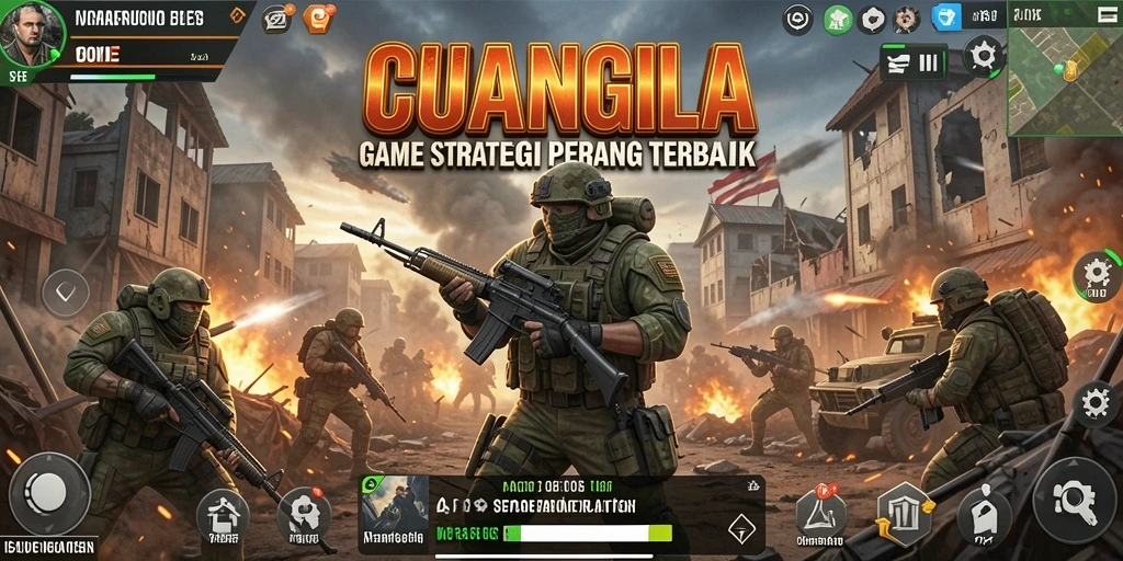 Screenshot utama CUANGILA menampilkan serangan strategis dalam permainan SLG.