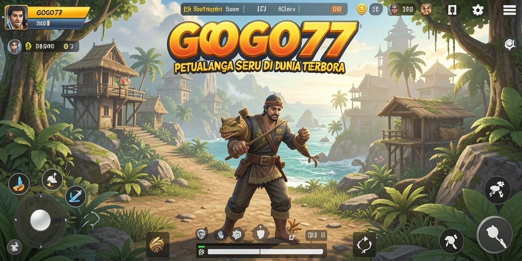 Screenshot gameplay GOGO77 yang menampilkan dunia terbuka.