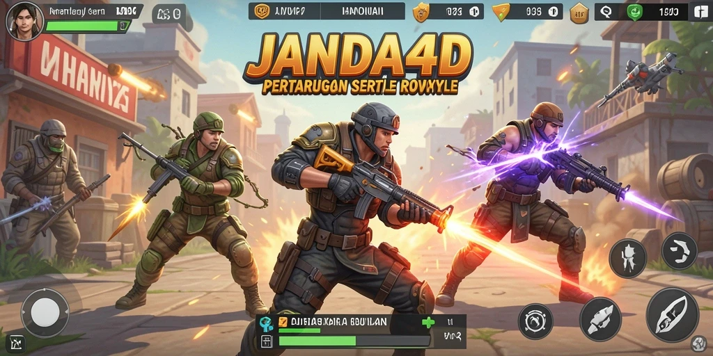 Screenshot menunjukkan intensitas pertempuran di game Battle Royale.