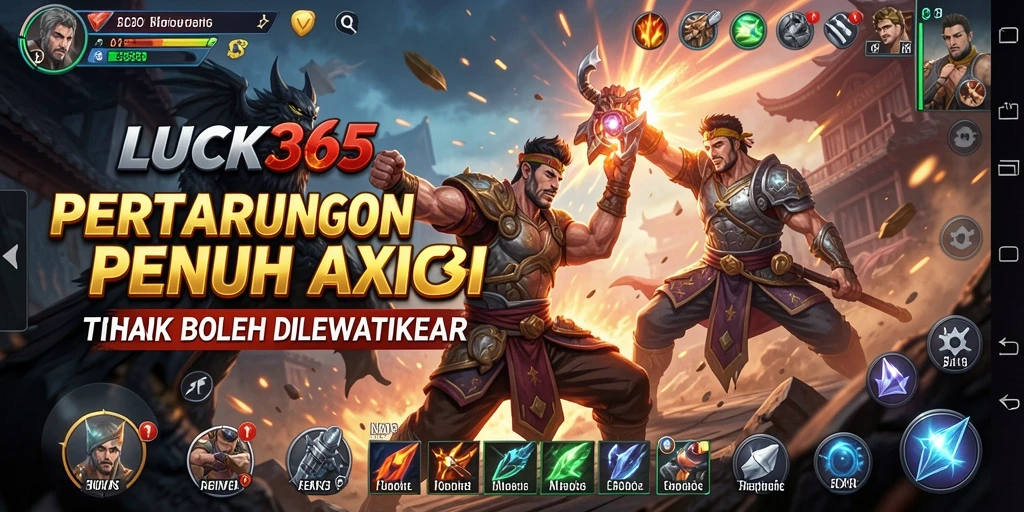 Tangkapan layar LUCK365 menunjukkan aksi pertempuran yang intens.