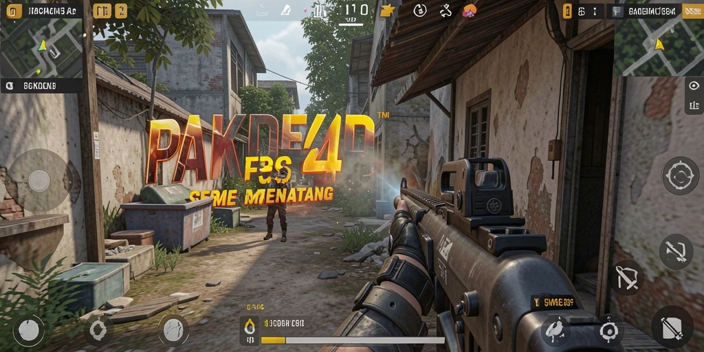 Tampilan gameplay menarik di PAKDE4D dengan aksi menembak yang intens.