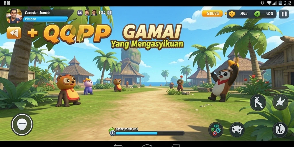Tangkapan layar gameplay QQRP dengan suasana santai yang menarik.