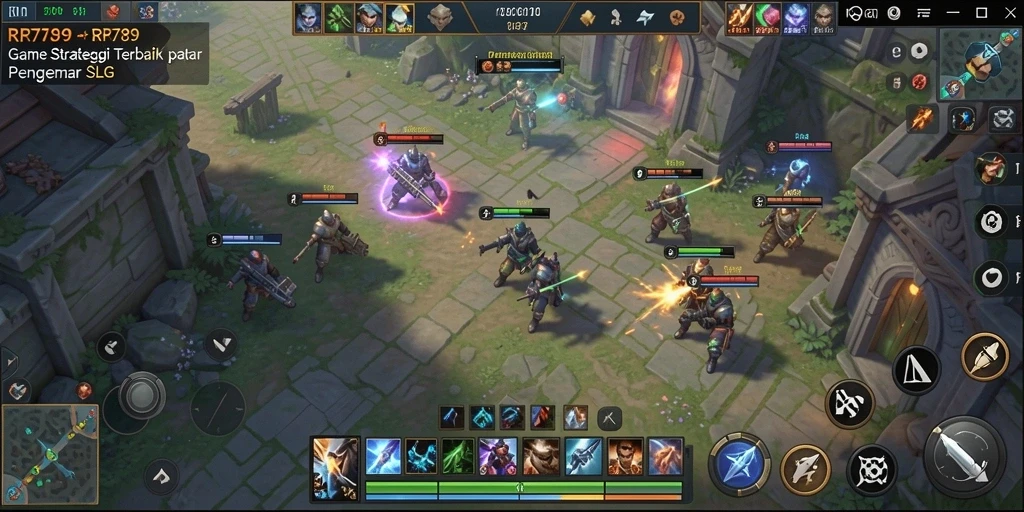 Tampilan gameplay menarik dari RR789 yang menunjukkan pertempuran SLG.