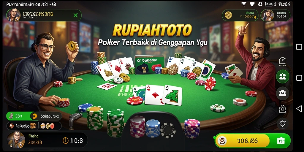 Tampilan gameplay RUPIAHTOTO dengan fitur poker interaktif.