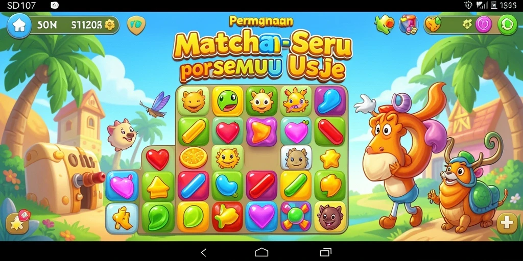 Screenshot menampilkan gameplay seru dan tantangan mencocokkan item di SD107.