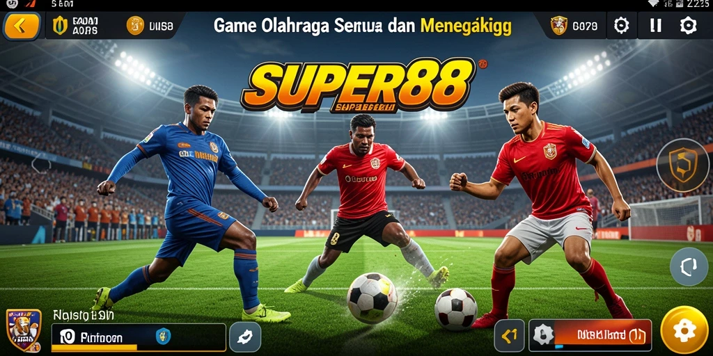 Tampilan gameplay menegangkan dari SUPER88 dengan aksi olahraga seru.